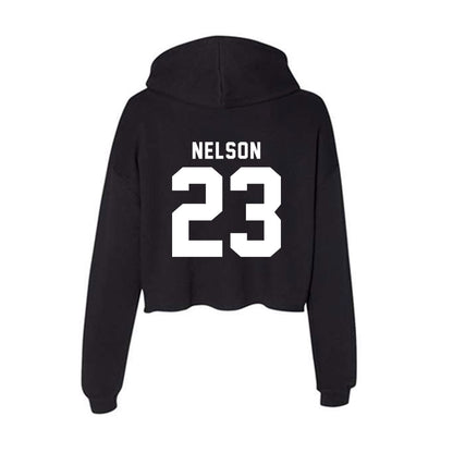 SIU Carbondale - NCAA Women's Basketball : Tkiyah Nelson - Women's Crop Fleece Hoodie-1