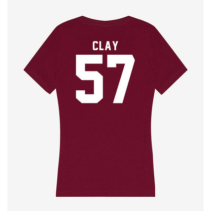 SIU Carbondale - NCAA Football : Kaden Clay - Women's V-Neck T-Shirt-1