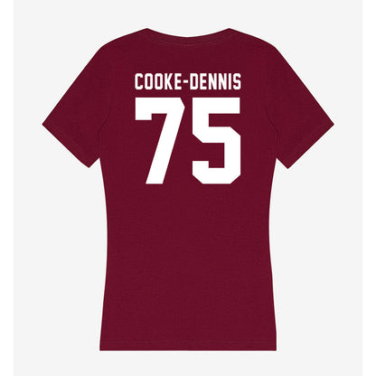 SIU Carbondale - NCAA Football : Tristan Cooke-Dennis - Women's V-Neck T-Shirt-1