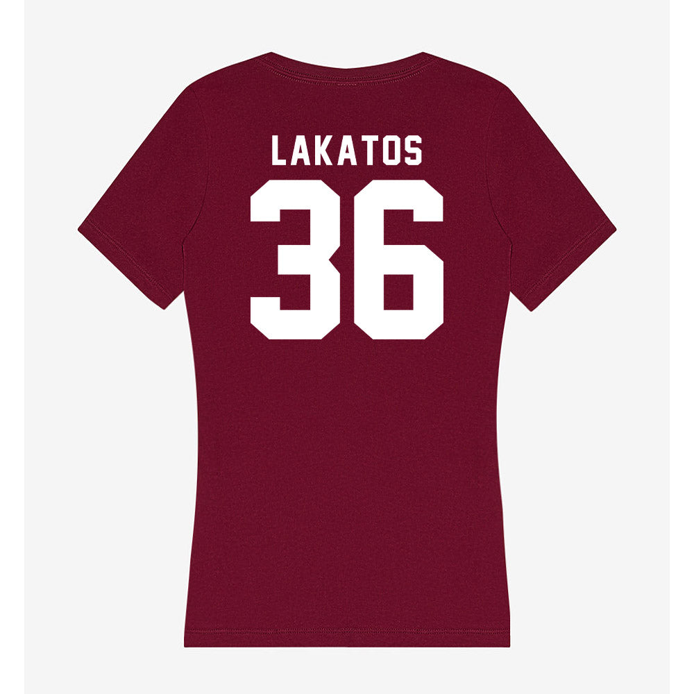 SIU Carbondale - NCAA Football : Clayton Lakatos - Women's V-Neck T-Shirt-1