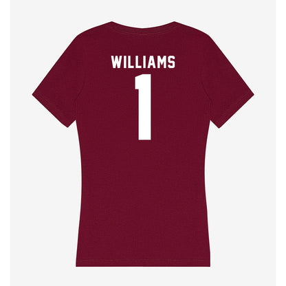 SIU Carbondale - NCAA Football : DJ Williams - Women's V-Neck T-Shirt-1