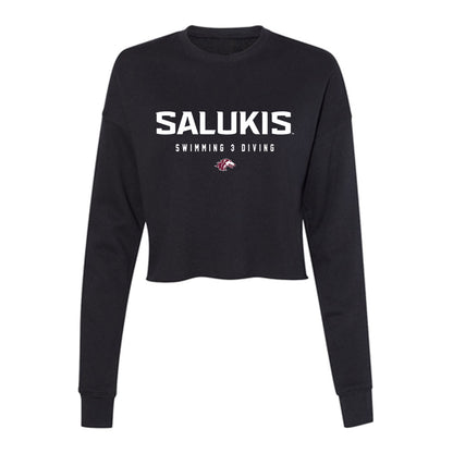SIU Carbondale - NCAA Men's Swimming & Diving : Michael Morrow - Women's Cropped Crew Fleece-0