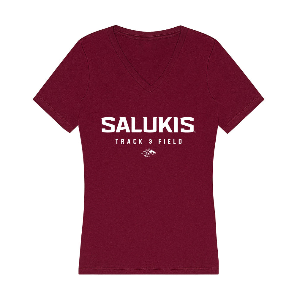 SIU Carbondale - NCAA Women's Track & Field : Raelyn Cyril - Women's V-Neck T-Shirt-0
