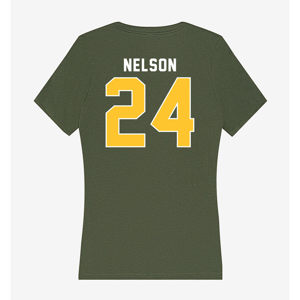 SLU - NCAA Women's Soccer : Aja Nelson - Women's V-Neck T-Shirt-1