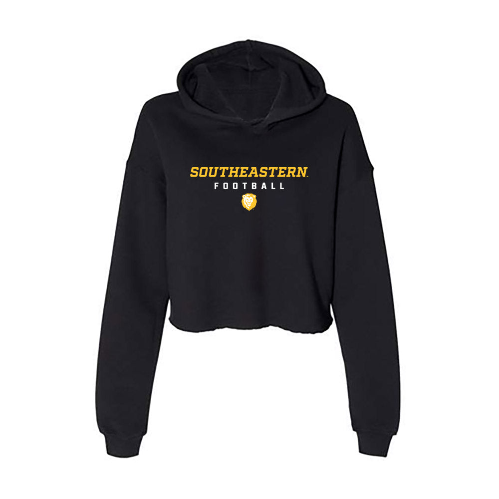 SLU - NCAA Football : Shawn Puissegur - Women's Crop Fleece Hooded Sweatshirt-0