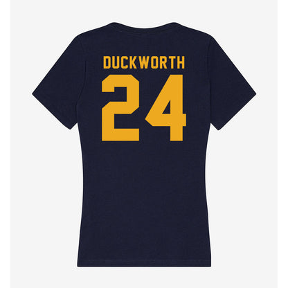 ETAMU - NCAA Women's Basketball : Destine Duckworth - Women's V-Neck T-Shirt-1
