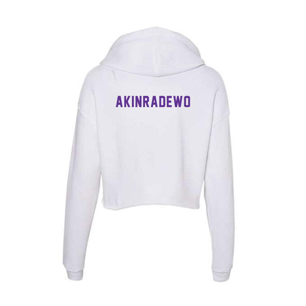 Northwestern State - NCAA Men's Track & Field : Dan Akinradewo - Women's Crop Fleece Hoodie-1