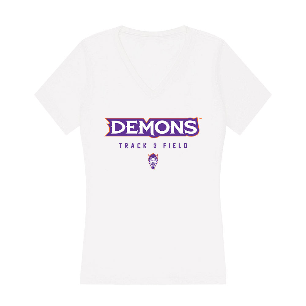 Northwestern State - NCAA Women's Track & Field : Aniyha Lavan - Women's V-Neck T-Shirt-0