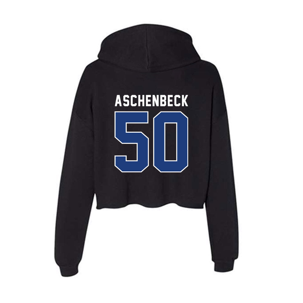 McNeese State - NCAA Football : Eric Aschenbeck - Women's Crop Fleece Hoodie-1