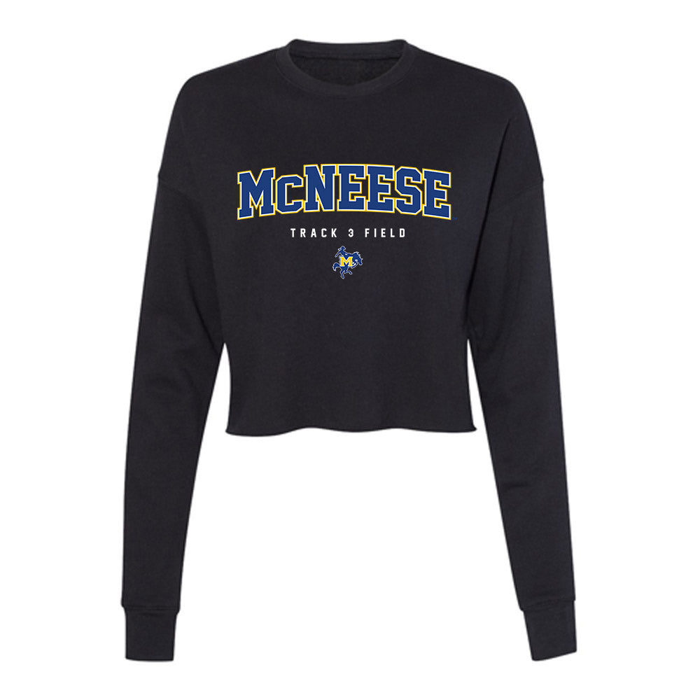 McNeese State - NCAA Women's Track & Field : Kennah Bent - Women's Cropped Crew Fleece-0