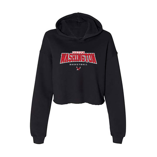 Eastern Washington - NCAA Men's Basketball : Jamil Miller - Women's Crop Fleece Hooded Sweatshirt-0