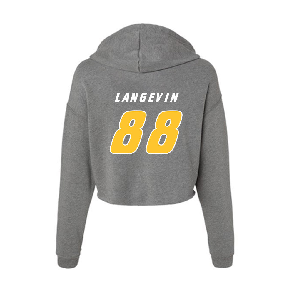 Hofstra - NCAA Men's Lacrosse : Cole Langevin - Women's Crop Fleece Hoodie-1