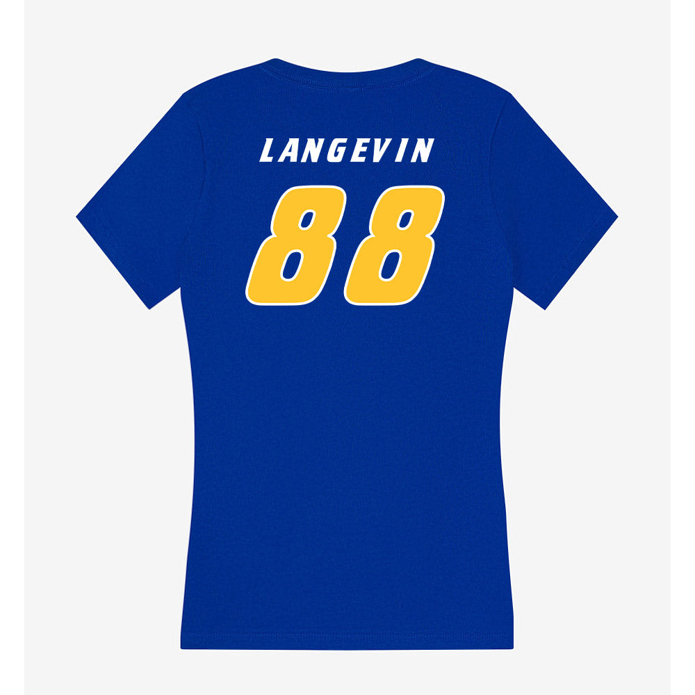 Hofstra - NCAA Men's Lacrosse : Cole Langevin - Women's V-Neck T-Shirt-1