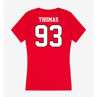 Youngstown State - NCAA Football : Justin Thomas - Classic Shersey Women's V-Neck T-Shirt-1