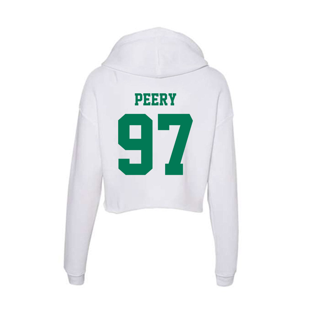 Norfolk State - NCAA Football : Marco Peery - Women's Crop Fleece Hooded Sweatshirt-1