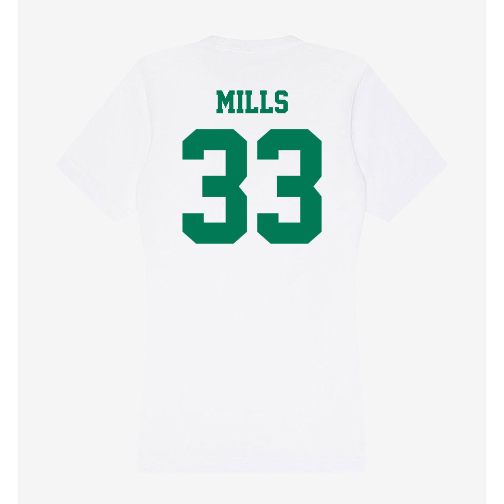 Norfolk State - NCAA Football : Edward Mills - Women's V-Neck T-Shirt-1