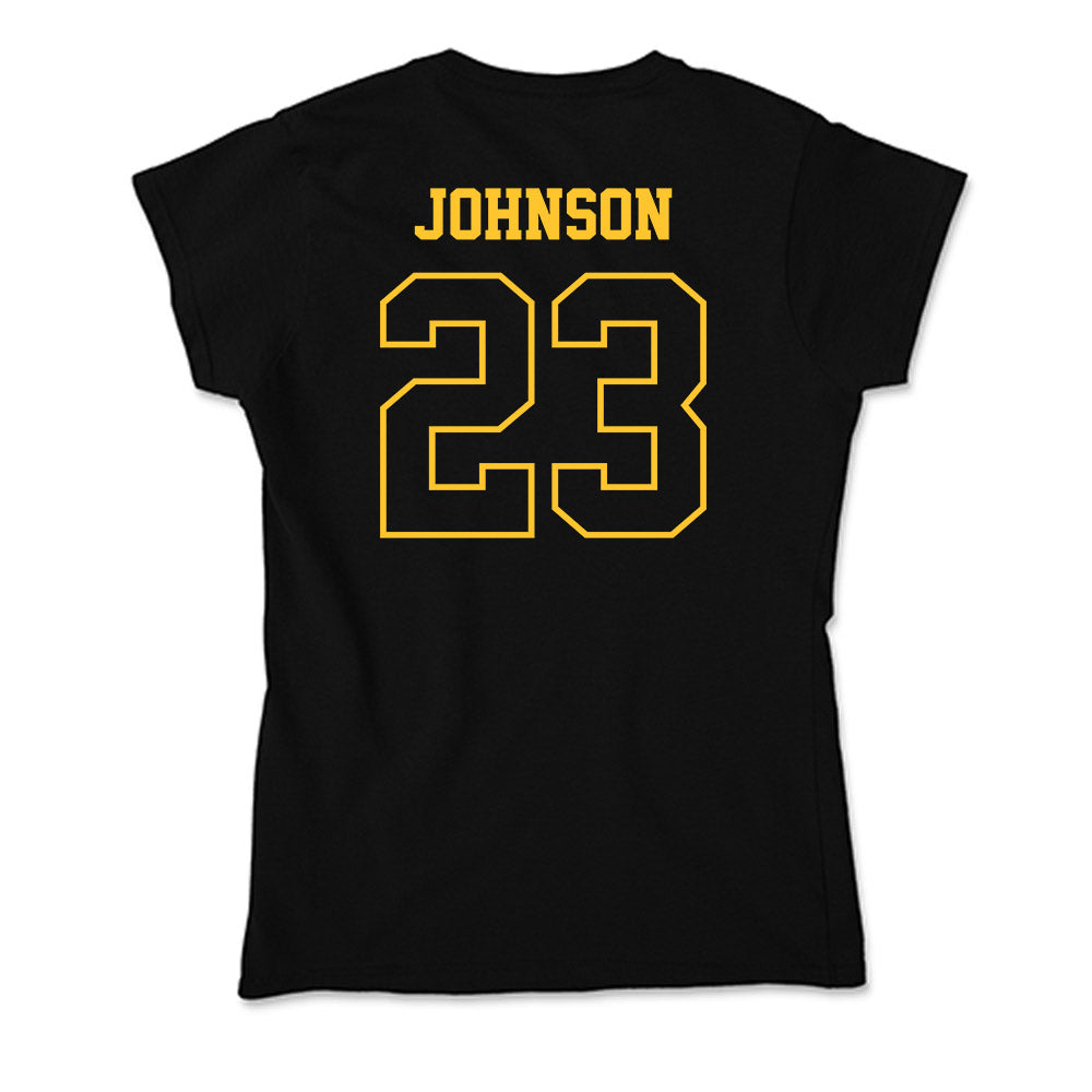 Northern Michigan - NCAA Men's Ice Hockey : Evan Johnson - Soft Style Women’s T-Shirt-1