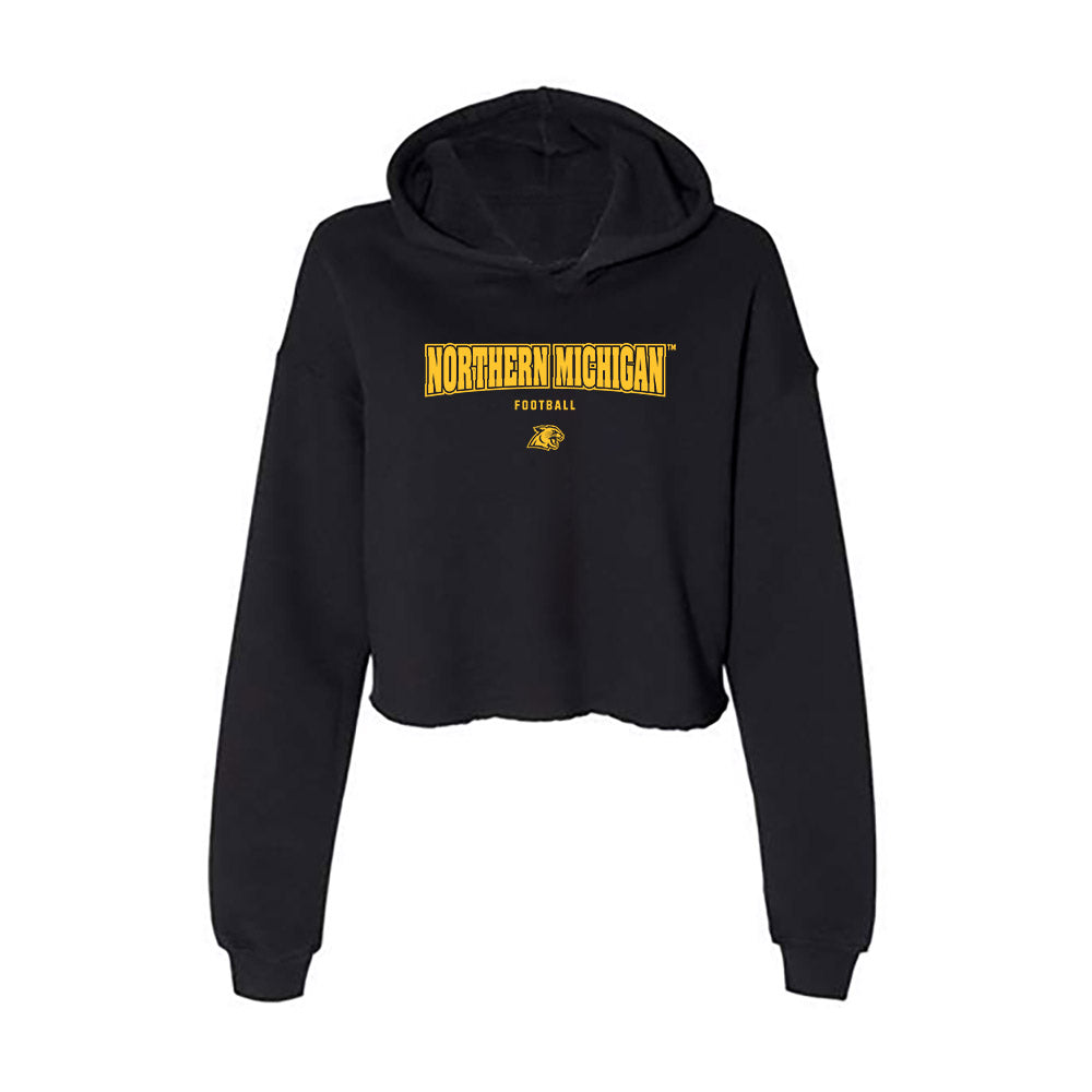 Northern Michigan - NCAA Football : Carson Fieck - Women's Crop Fleece Hooded Sweatshirt-0