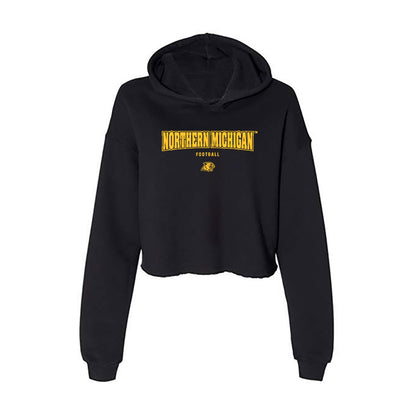 Northern Michigan - NCAA Football : Carson Fieck - Women's Crop Fleece Hooded Sweatshirt-0