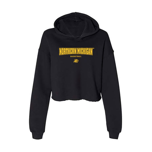 Northern Michigan - NCAA Men's Basketball : George Bellevue - Women's Crop Fleece Hooded Sweatshirt-0