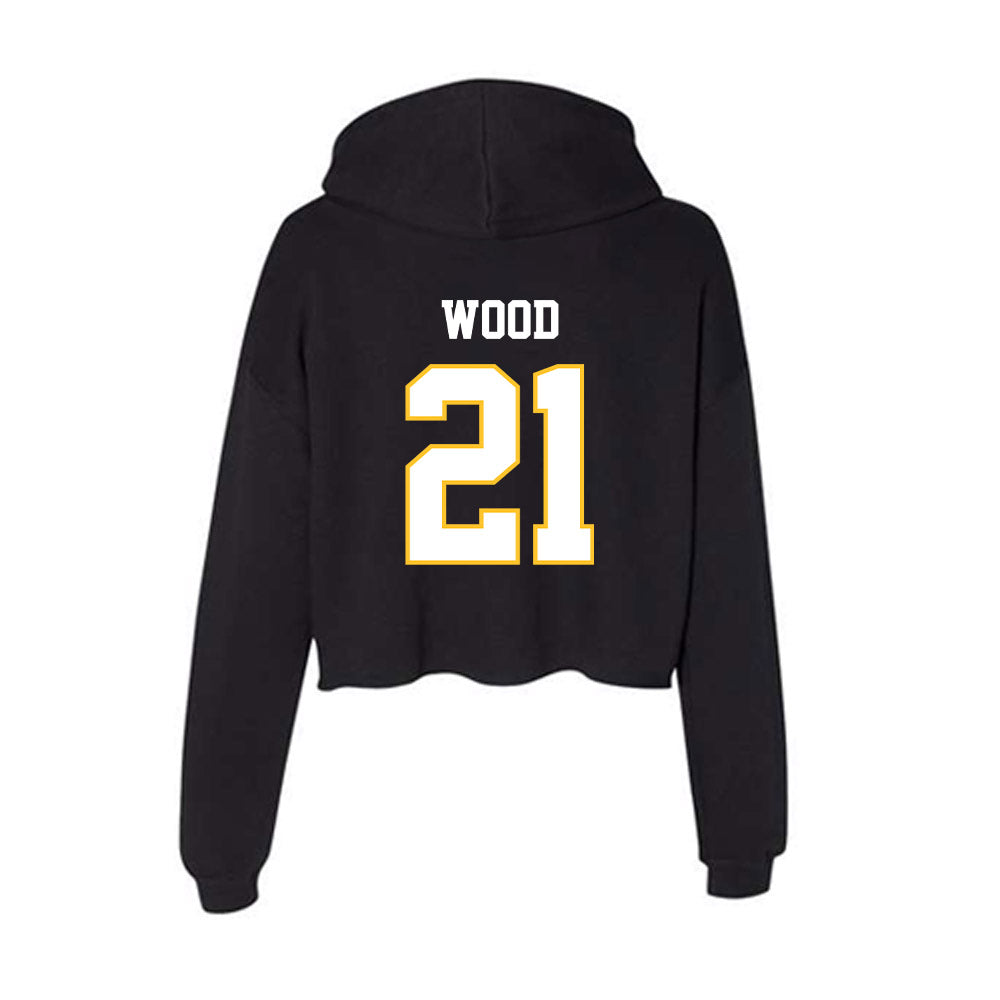 PLU - NCAA Football : Jake Wood - Women's Crop Fleece Hooded Sweatshirt-1
