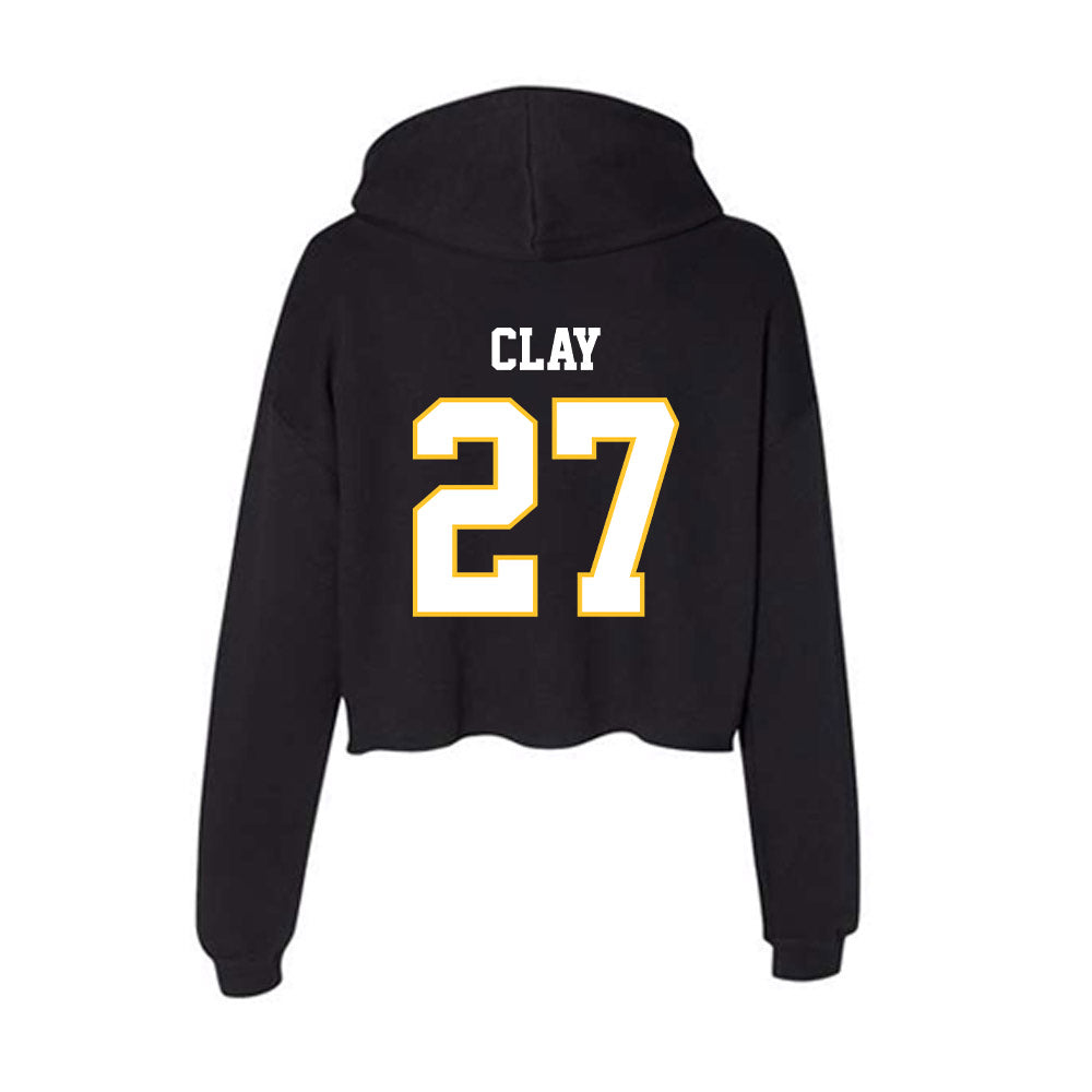 PLU - NCAA Football : Brycen Clay - Women's Crop Fleece Hooded Sweatshirt-1