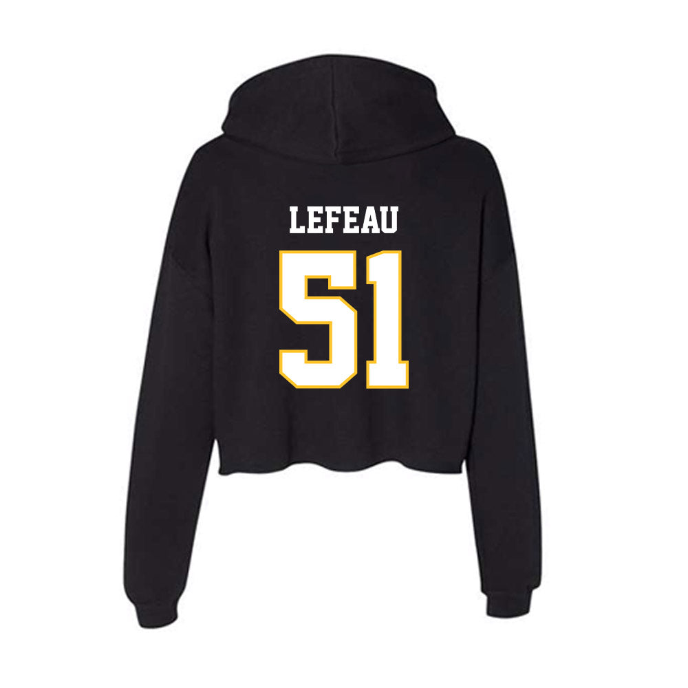 PLU - NCAA Football : Toby Lefeau - Women's Crop Fleece Hoodie-1