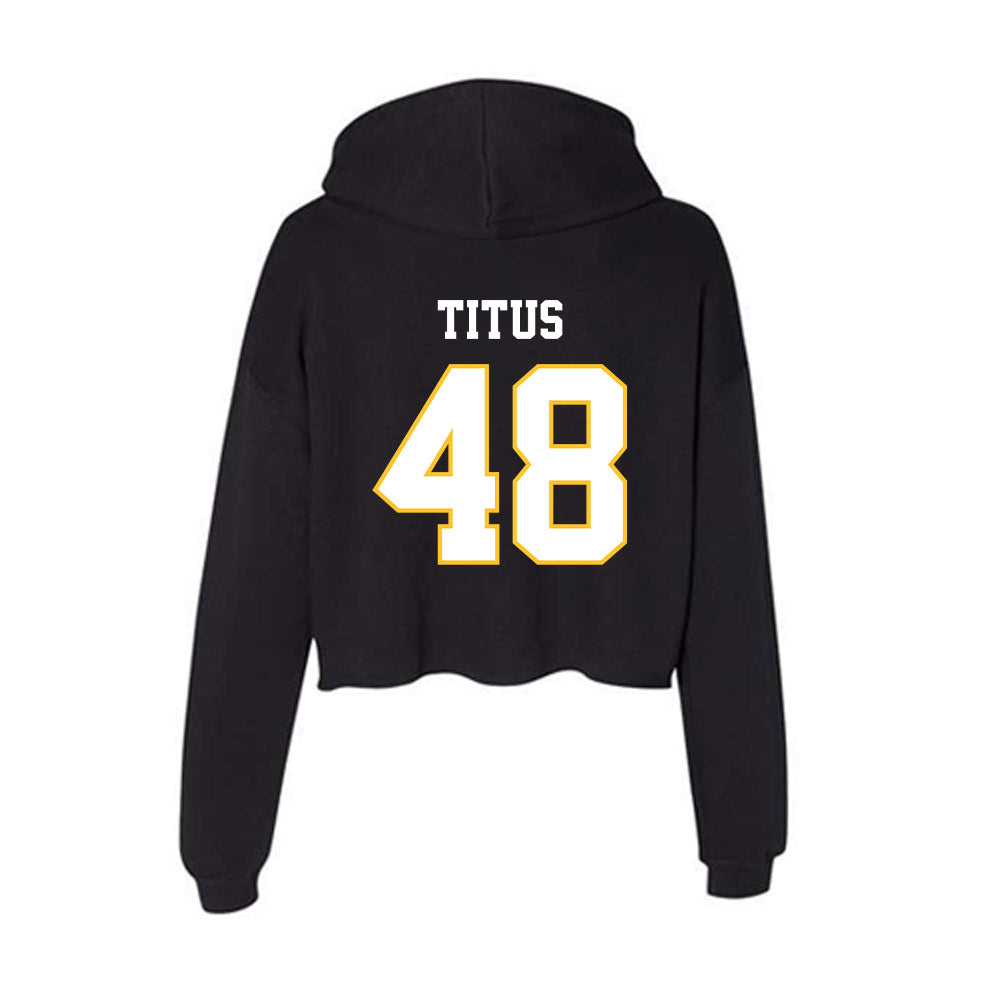 PLU - NCAA Football : Andre Titus - Women's Crop Fleece Hooded Sweatshirt-1