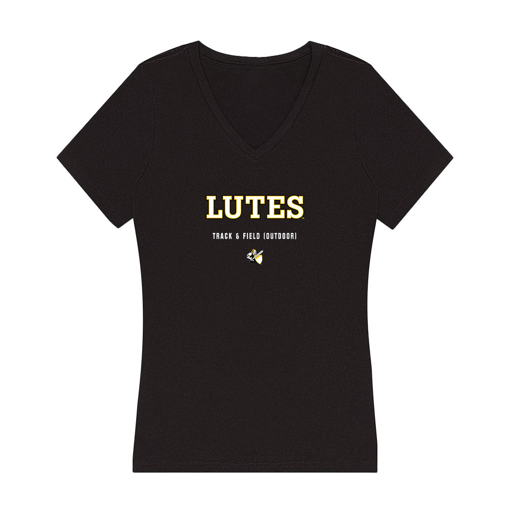 PLU - NCAA Men's Track & Field : Kai Sorensen - Women's V-Neck T-Shirt-0