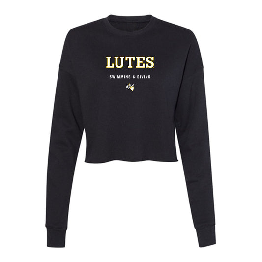 PLU - NCAA Men's Swimming & Diving : Christian Georgi - Women's Cropped Crew Fleece-0
