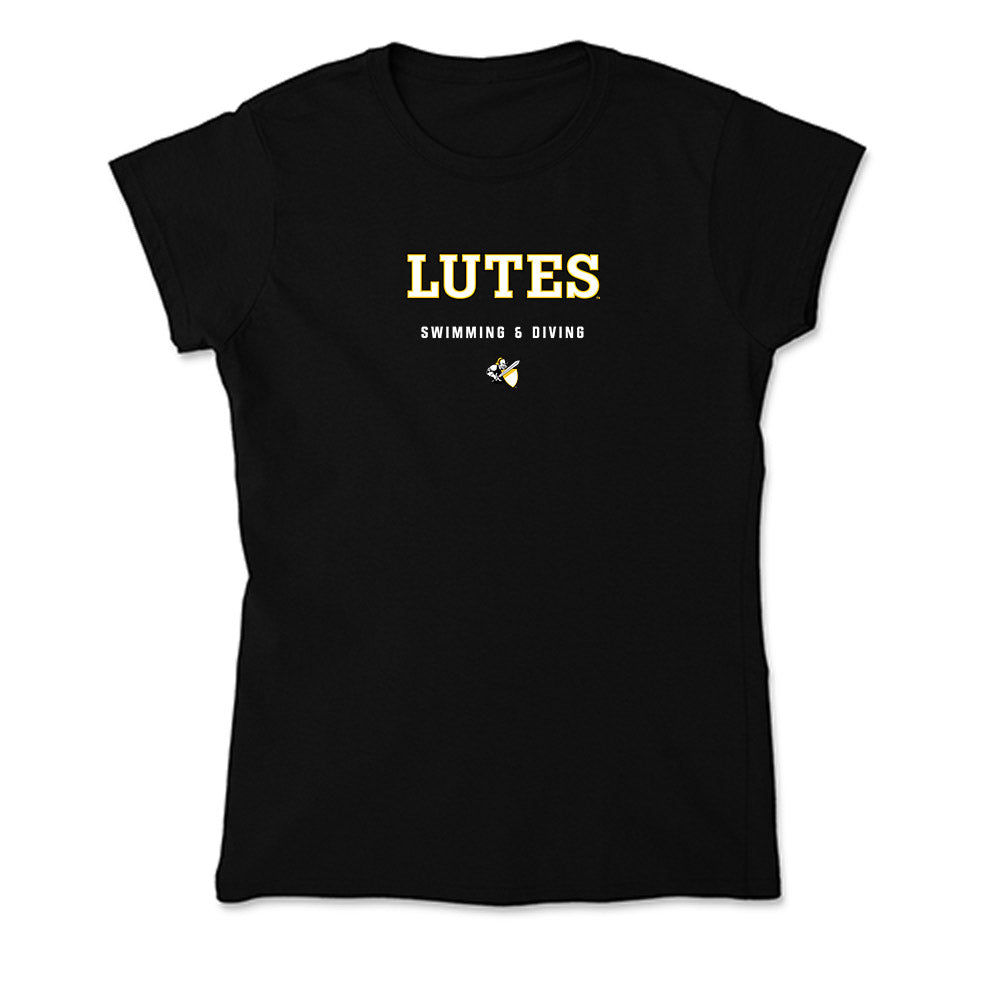 PLU - NCAA Men's Swimming & Diving : Gregory Jones - Soft Style Women’s T-Shirt-0