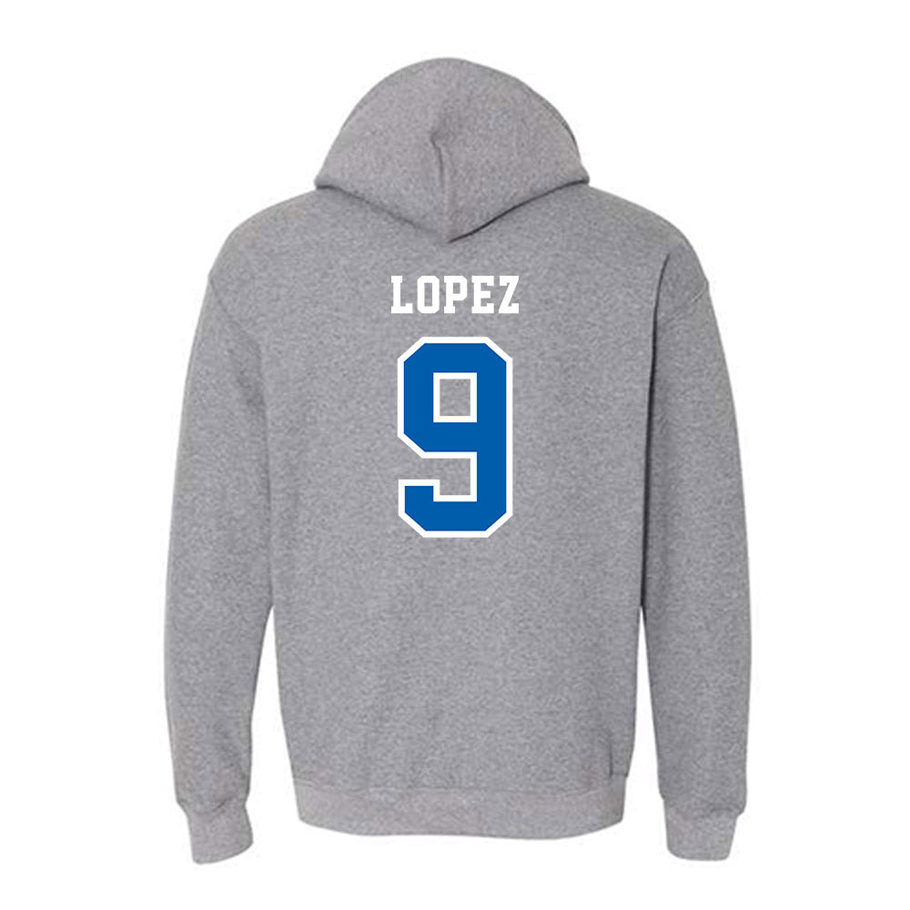 Creighton - NCAA Men's Soccer : Angel Lopez - Classic Shersey Hooded Sweatshirt-1