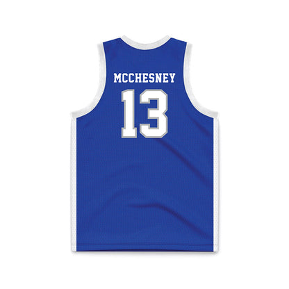 Creighton - NCAA Men's Basketball : Liam Mcchesney - Blue Basketball Jersey-1