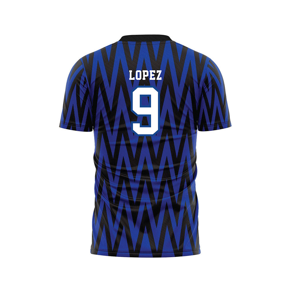 Creighton - NCAA Men's Soccer : Angel Lopez - Blue Soccer Jersey-1