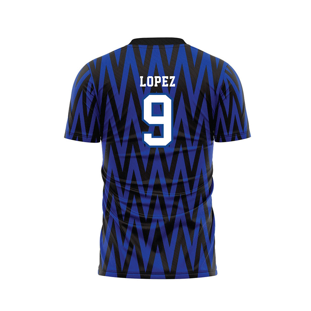 Creighton - NCAA Men's Soccer : Angel Lopez - Blue Soccer Jersey-1