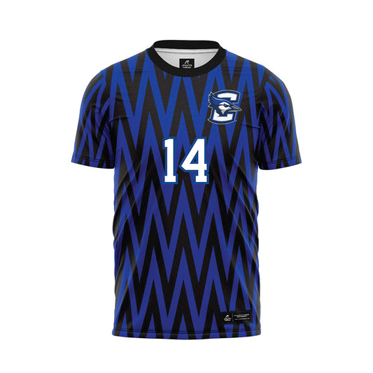 Creighton - NCAA Men's Soccer : Aaron Deppe - Blue Soccer Jersey-0
