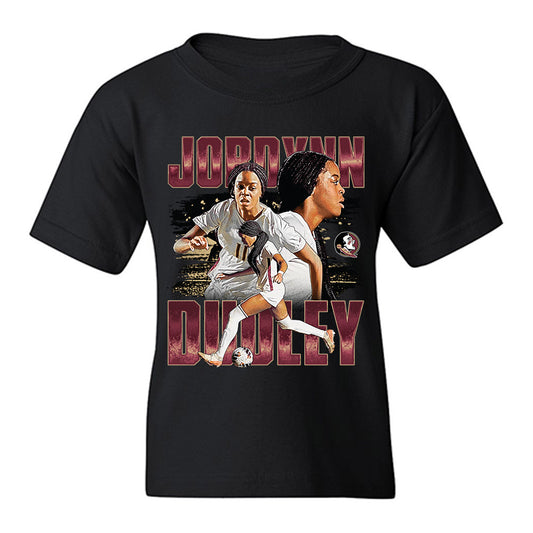 FSU - NCAA Women's Soccer : Jordynn Dudley - Player Collage Youth T-Shirt-0