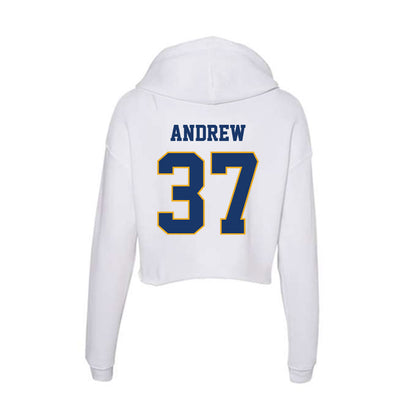 Canisius - NCAA Men's Ice Hockey : Hunter Andrew - Women's Crop Fleece Hoodie-1