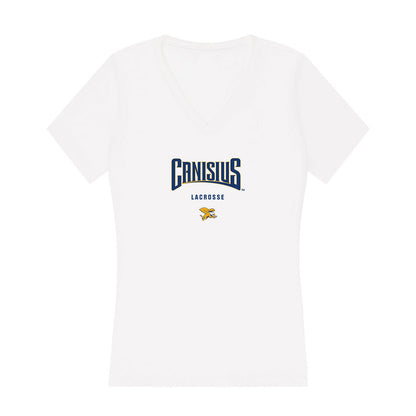 Canisius - NCAA Men's Lacrosse : Micah Hanson - Women's V-Neck T-Shirt-0