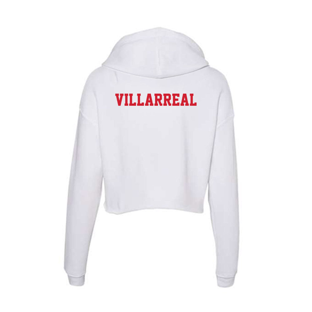 Pitt State - NCAA Football : Ethan Villarreal - Women's Crop Fleece Hooded Sweatshirt-1