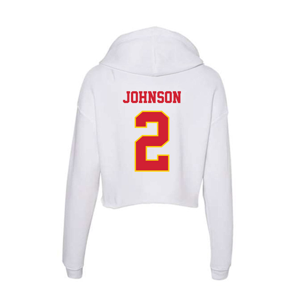 Pitt State - NCAA Football : Bryce Johnson - Women's Crop Fleece Hooded Sweatshirt-1