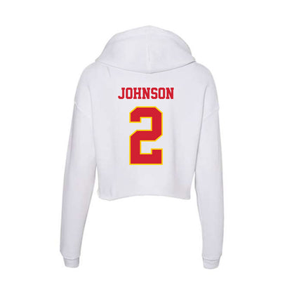 Pitt State - NCAA Football : Bryce Johnson - Women's Crop Fleece Hooded Sweatshirt-1
