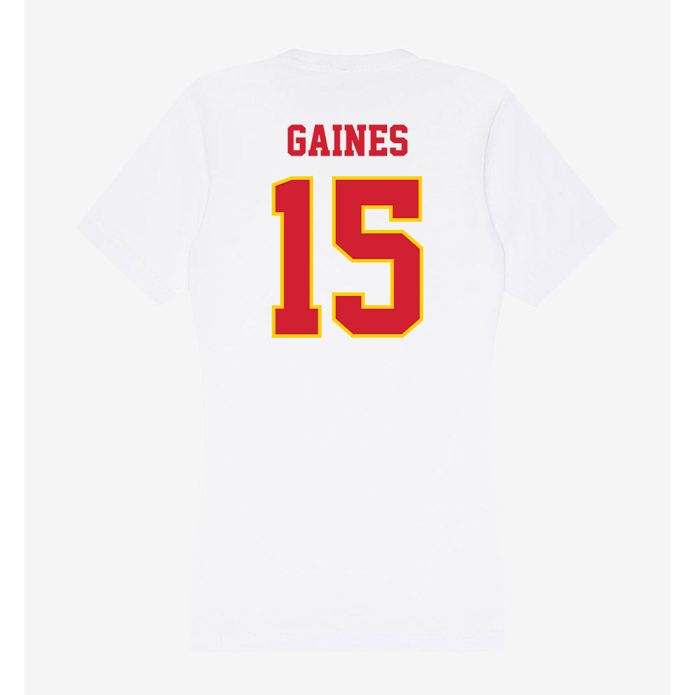 Pitt State - NCAA Football : Daijon Gaines - Women's V-Neck T-Shirt-1