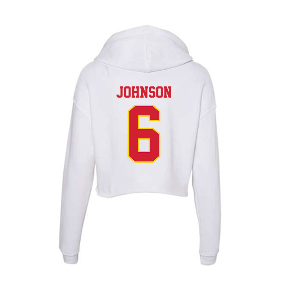 Pitt State - NCAA Football : Bryce Johnson - Women's Crop Fleece Hoodie-1