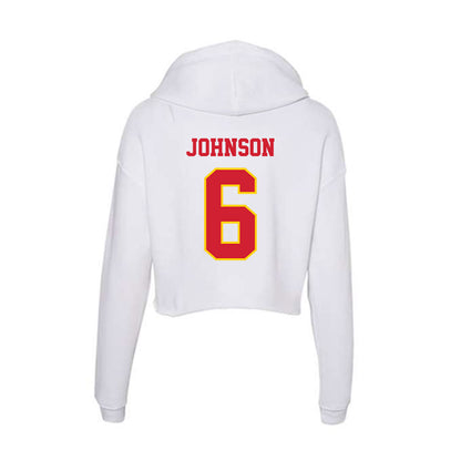 Pitt State - NCAA Football : Bryce Johnson - Women's Crop Fleece Hoodie-1