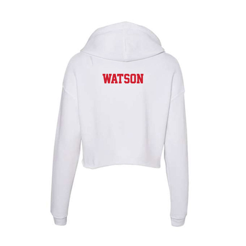 Pitt State - NCAA Men's Track & Field : Nate Watson - Women's Crop Fleece Hoodie-1