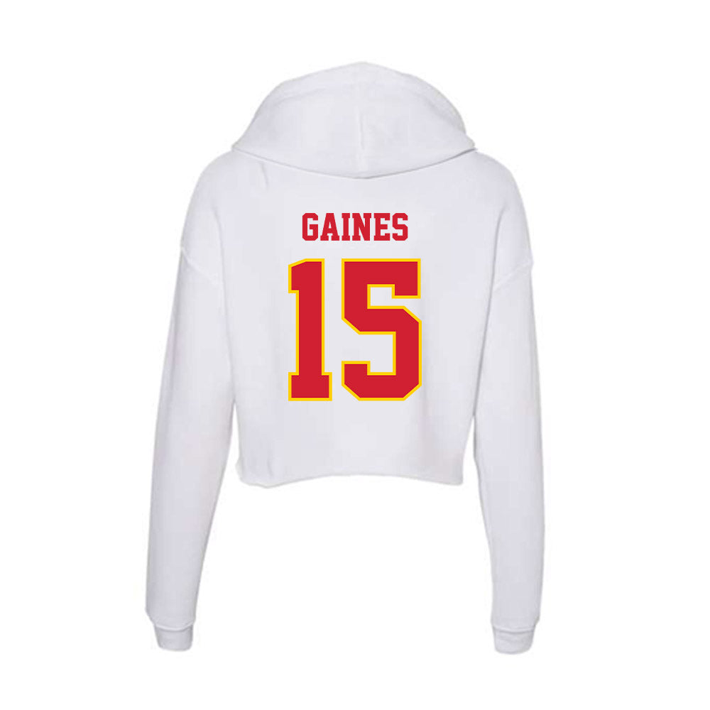 Pitt State - NCAA Football : Daijon Gaines - Women's Crop Fleece Hoodie-1