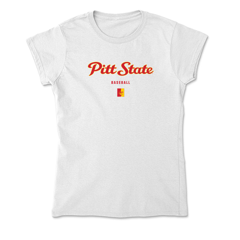 Pitt State - NCAA Baseball : Drew Bugner - Soft Style Women’s T-Shirt-0