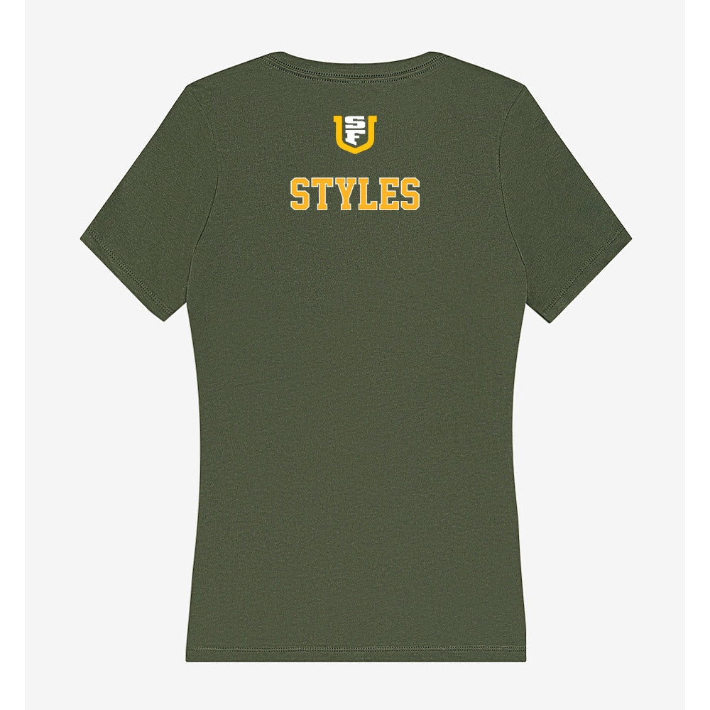 USFCA - NCAA Men's Golf : Henry Styles - Women's V-Neck T-Shirt-1