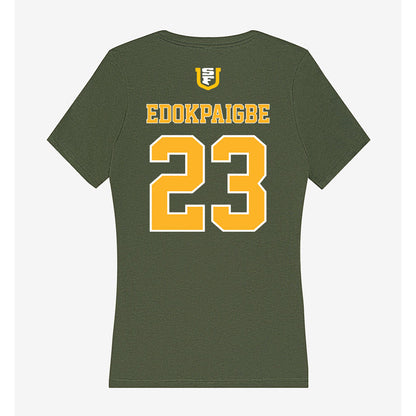 USFCA - NCAA Women's Basketball : Candy Edokpaigbe - Women's V-Neck T-Shirt-1